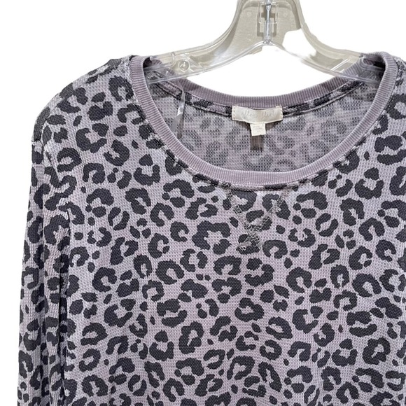 Ultra flirt Leopard Print Thermal Long Sleeve Top Grey Size XL New - Picture 3 of 9